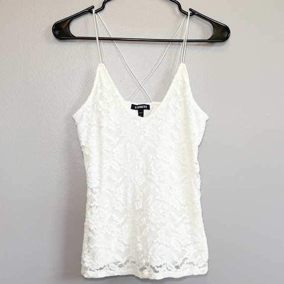 Express Lace Camisole Strappy White Size Small - Picture 1 of 6